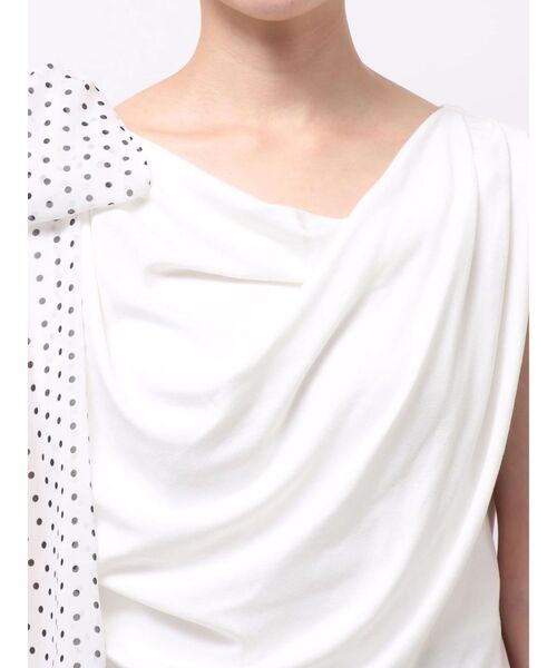 LAGUNAMOON(ラグナムーン)の「ドットリボンドレープカットソー 【夏服】(Tシャツ/カットソー・レディース・ホワイト/ブラウン/ブラック/ライトブルー・FREE)」の7枚目の写真