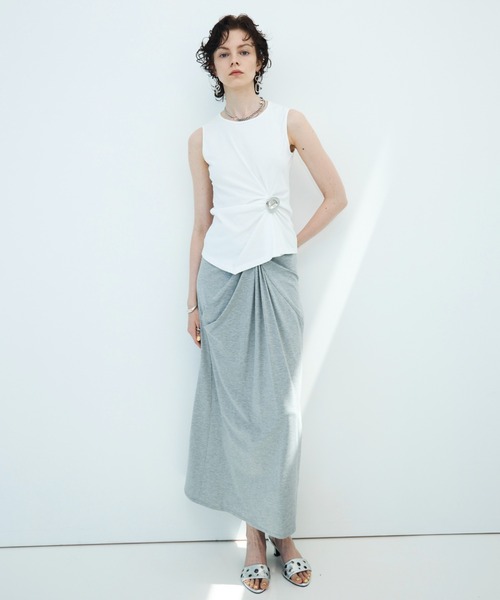 JOSE MOON(ジョゼムーン)の「<SIGNATURE PIN>DRAPE SKIRT/ドレープスカート(スカート・レディース・ブラック/グレー・38/36)」の12枚目の写真