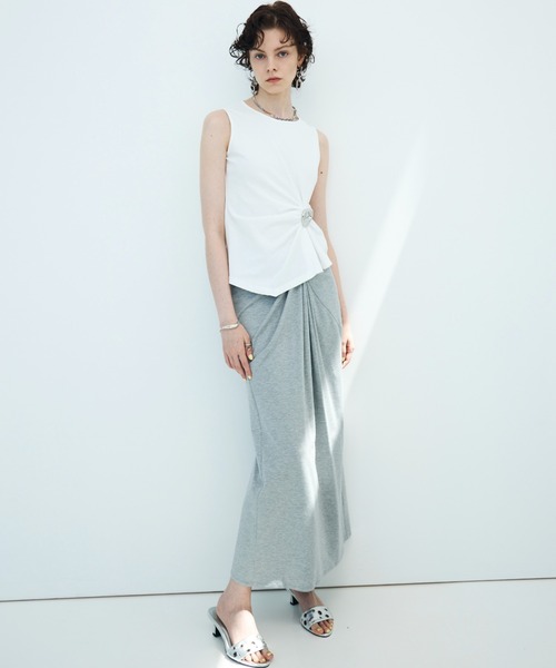 JOSE MOON(ジョゼムーン)の「<SIGNATURE PIN>DRAPE SKIRT/ドレープスカート(スカート・レディース・ブラック/グレー・38/36)」の13枚目の写真
