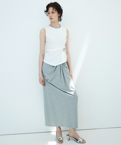 JOSE MOON(ジョゼムーン)の「<SIGNATURE PIN>DRAPE SKIRT/ドレープスカート(スカート・レディース・ブラック/グレー・38/36)」の14枚目の写真