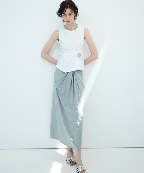 JOSE MOON(ジョゼムーン)の「<SIGNATURE PIN>DRAPE SKIRT/ドレープスカート(スカート・レディース・ブラック/グレー・38/36)」の15枚目の写真