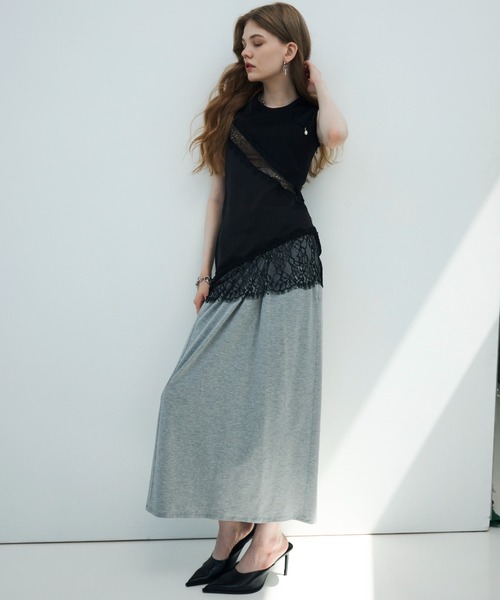 JOSE MOON(ジョゼムーン)の「<SIGNATURE PIN>DRAPE SKIRT/ドレープスカート(スカート・レディース・ブラック/グレー・38/36)」の10枚目の写真