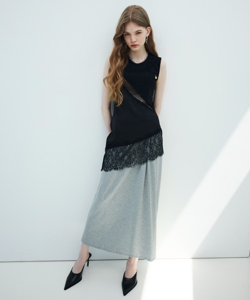 JOSE MOON(ジョゼムーン)の「<SIGNATURE PIN>DRAPE SKIRT/ドレープスカート(スカート・レディース・ブラック/グレー・38/36)」の8枚目の写真