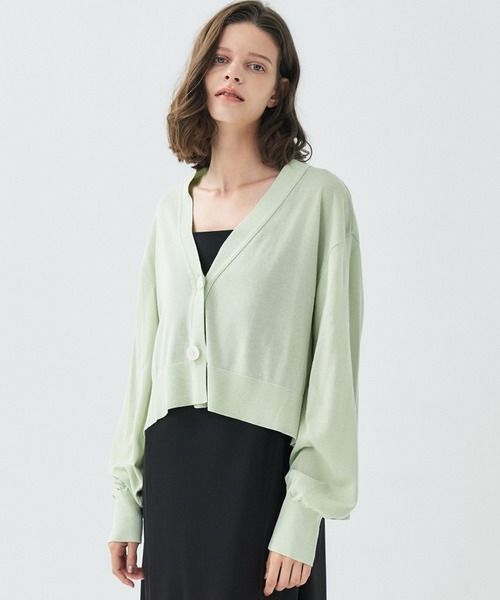 PUBLIC TOKYO（パブリックトウキョウ）の「クリアコットンシアーカーディガン／26SS／春服／夏服／カジュアル／通勤／オンオフ兼用／シアーシャツ（カーディガン/ボレロ・レディース・ホワイト/ダークグレー/グリーン・FREE）」の3枚目の写真