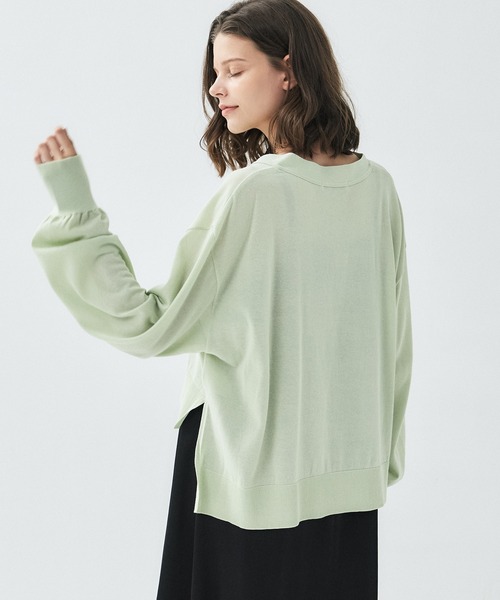 PUBLIC TOKYO（パブリックトウキョウ）の「クリアコットンシアーカーディガン／26SS／春服／夏服／カジュアル／通勤／オンオフ兼用／シアーシャツ（カーディガン/ボレロ・レディース・ホワイト/ダークグレー/グリーン・FREE）」の13枚目の写真
