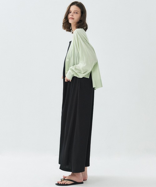 PUBLIC TOKYO（パブリックトウキョウ）の「クリアコットンシアーカーディガン／26SS／春服／夏服／カジュアル／通勤／オンオフ兼用／シアーシャツ（カーディガン/ボレロ・レディース・ホワイト/ダークグレー/グリーン・FREE）」の14枚目の写真