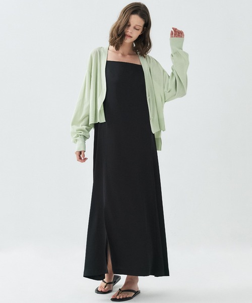 PUBLIC TOKYO（パブリックトウキョウ）の「クリアコットンシアーカーディガン／26SS／春服／夏服／カジュアル／通勤／オンオフ兼用／シアーシャツ（カーディガン/ボレロ・レディース・ホワイト/ダークグレー/グリーン・FREE）」の15枚目の写真