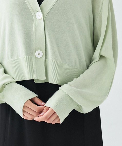 PUBLIC TOKYO（パブリックトウキョウ）の「クリアコットンシアーカーディガン／26SS／春服／夏服／カジュアル／通勤／オンオフ兼用／シアーシャツ（カーディガン/ボレロ・レディース・ホワイト/ダークグレー/グリーン・FREE）」の17枚目の写真