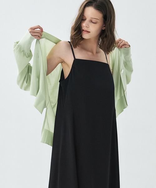 PUBLIC TOKYO（パブリックトウキョウ）の「クリアコットンシアーカーディガン／26SS／春服／夏服／カジュアル／通勤／オンオフ兼用／シアーシャツ（カーディガン/ボレロ・レディース・ホワイト/ダークグレー/グリーン・FREE）」の12枚目の写真