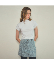 angora half turtleneck logo t-shirt_4color