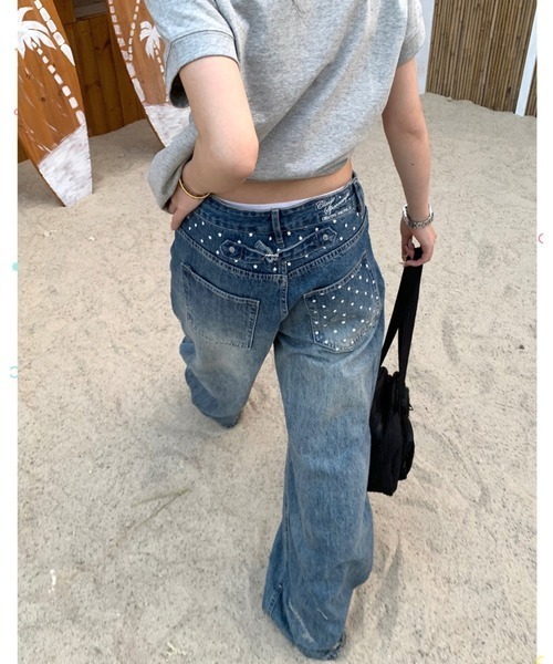 center i(センターアイ)の「スター柄プリントヴィンテージワイドデニムパンツ(デニムパンツ・レディース・ブルー・M/L)」の12枚目の写真