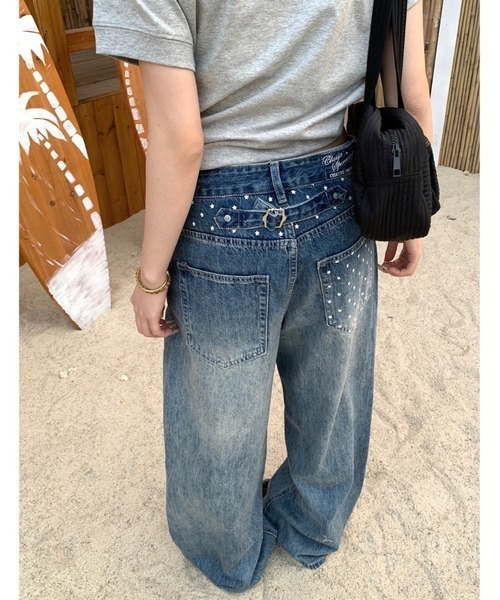 center i(センターアイ)の「スター柄プリントヴィンテージワイドデニムパンツ(デニムパンツ・レディース・ブルー・M/L)」の13枚目の写真