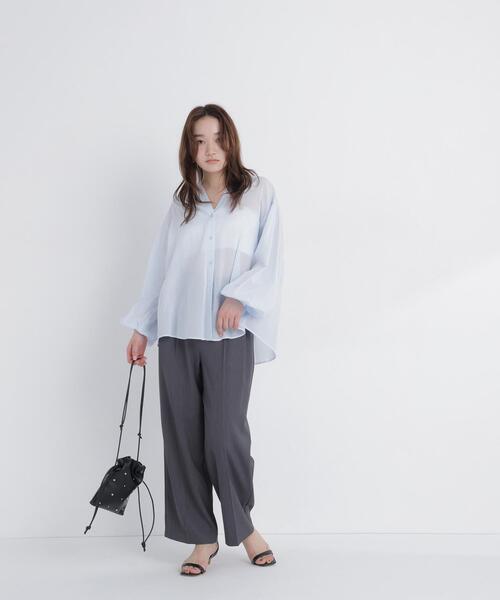 NATURAL BEAUTY BASIC(ナチュラルビューティーベーシック)の「スキッパードルマンシャツ(シャツ/ブラウス・レディース・ピンク/ブルー/オフホワイト/ブラック・FREE)」の7枚目の写真