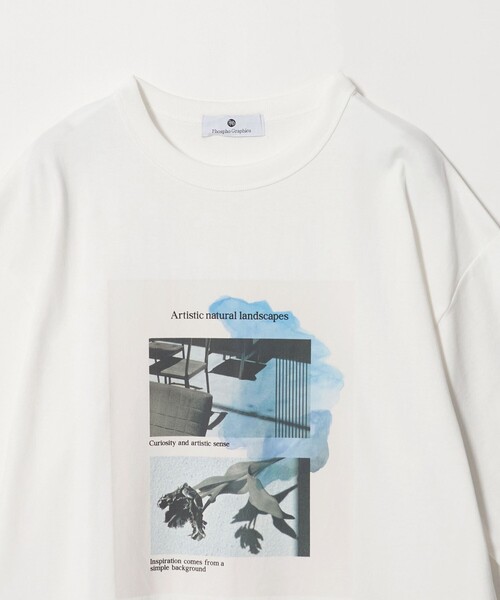 green label relaxing(グリーンレーベルリラクシング)の「<Phospho Graphica>グラフィック 半袖 Tシャツ カットソー(Tシャツ/カットソー・メンズ・ホワイト/ナチュラル/ブラック/ライム・M/XL/L/S)」の5枚目の写真