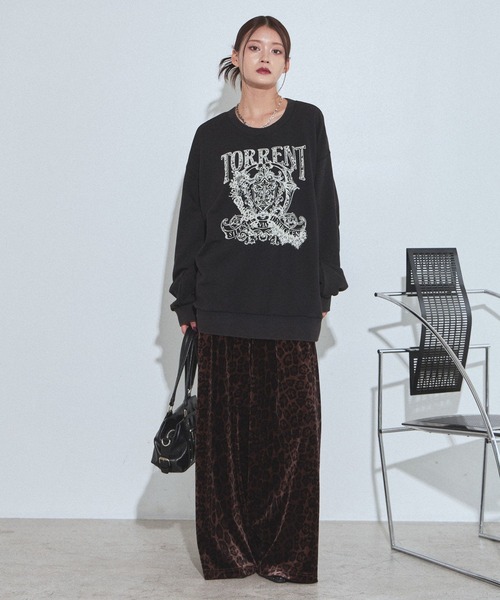 PAGEBOY(ページボーイ)の「レースカレッジスウェット/トレーナー【SHORT/LONG2サイズ展開】(スウェット・レディース・チャコールグレー/グレー/ローズ・SMALL/FREE)」の14枚目の写真