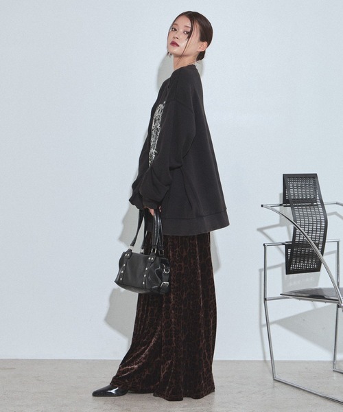 PAGEBOY(ページボーイ)の「レースカレッジスウェット/トレーナー【SHORT/LONG2サイズ展開】(スウェット・レディース・チャコールグレー/グレー/ローズ・SMALL/FREE)」の16枚目の写真