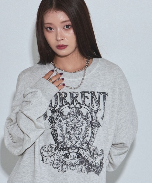 PAGEBOY(ページボーイ)の「レースカレッジスウェット/トレーナー【SHORT/LONG2サイズ展開】(スウェット・レディース・チャコールグレー/グレー/ローズ・SMALL/FREE)」の18枚目の写真