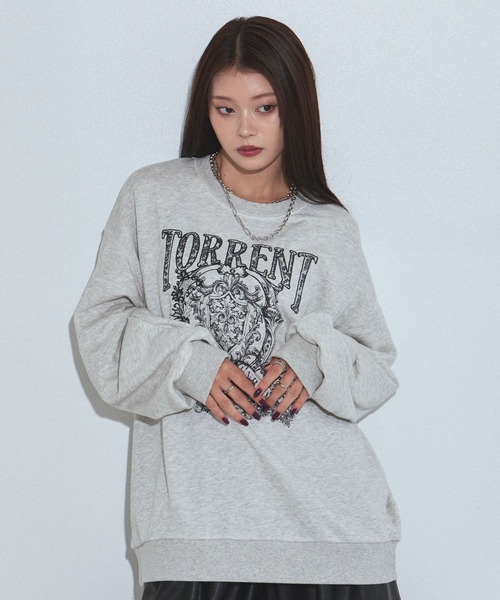 PAGEBOY(ページボーイ)の「レースカレッジスウェット/トレーナー【SHORT/LONG2サイズ展開】(スウェット・レディース・チャコールグレー/グレー/ローズ・SMALL/FREE)」の19枚目の写真