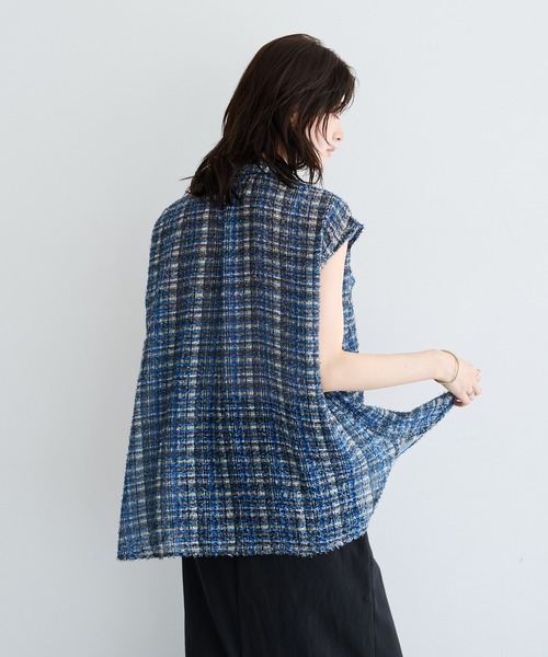 YECCA VECCA(イェッカヴェッカ)の「チェック柄ジャガードボウタイブラウス(シャツ/ブラウス・レディース・ブラウン/ネイビー・FREE)」の17枚目の写真