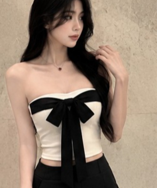 NoBelle（ノベル）の「フロントリボンチューブトップ　2wayワンホンお姉さん系オフショルダー（チューブトップ・レディース・ホワイト/グレー/ブラック・FREE）」の17枚目の写真