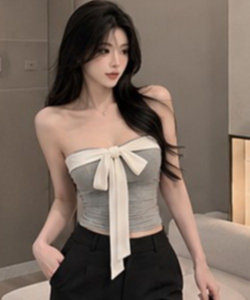 NoBelle（ノベル）の「フロントリボンチューブトップ　2wayワンホンお姉さん系オフショルダー（チューブトップ・レディース・ホワイト/グレー/ブラック・FREE）」の11枚目の写真