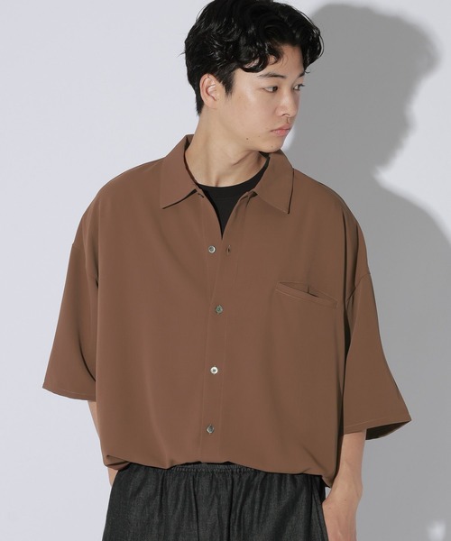 LAKOLE（ラコレ）の「トロミイージー半袖シャツ / 912037（シャツ/ブラウス・メンズ・ブラック/ライトグレー/ブラウン・LARGE/MEDIUM）」の16枚目の写真