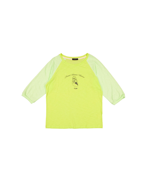 KOOKEESEE(クキシ)の「ボニツートンスラブナグランTシャツ(ネオン/ライム)(Tシャツ/カットソー・レディース・その他・FREE)」の3枚目の写真