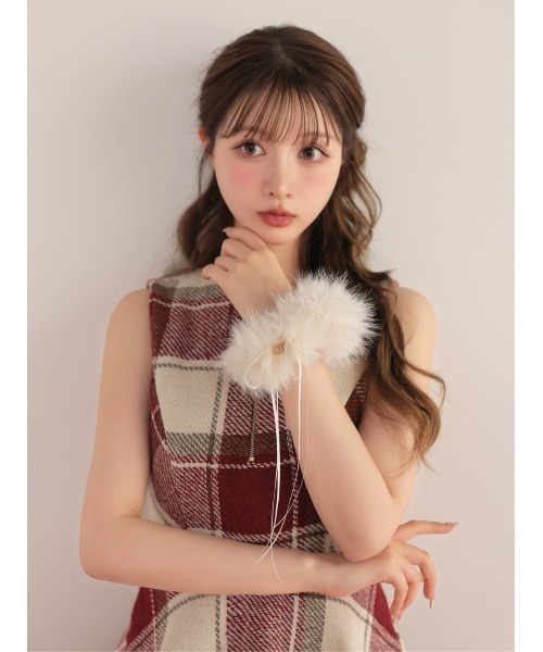 Logo satin ribbon fur chouchou(eme10630)（シュシュ）｜M me eme