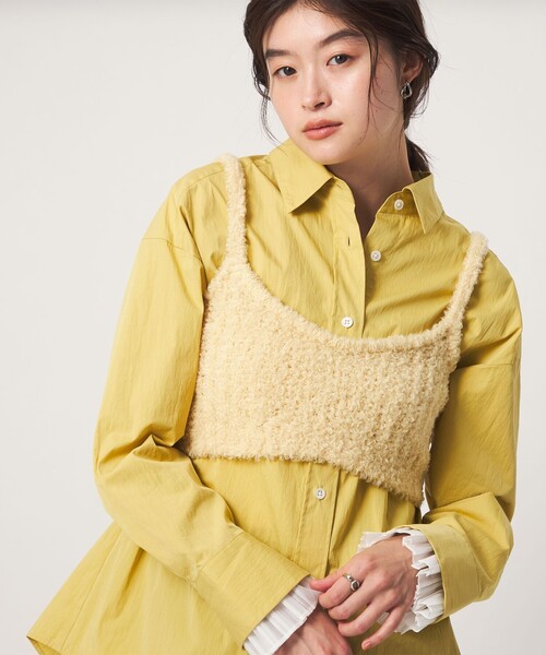 green label relaxing(グリーンレーベルリラクシング)の「<GLR_MINE>フェザー ニット キャミソール(キャミソール・レディース・イエロー/オフホワイト・FREE)」の20枚目の写真