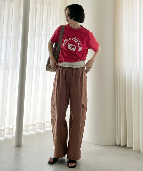 SLOBE IENA(スローブイエナ)の「《追加》CNドレープポプリンカーゴパンツ(カーゴパンツ・レディース・カーキ/ブラウン・36/38)」の3枚目の写真