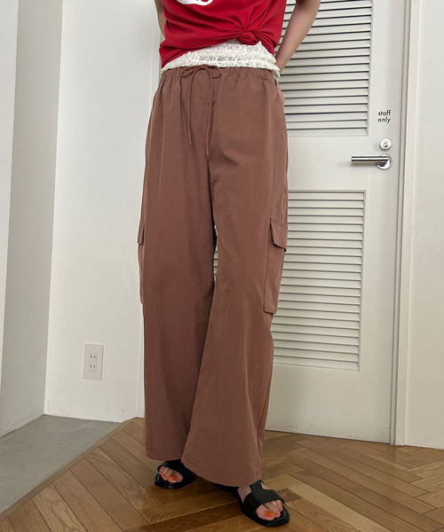 SLOBE IENA(スローブイエナ)の「《追加》CNドレープポプリンカーゴパンツ(カーゴパンツ・レディース・カーキ/ブラウン・36/38)」の5枚目の写真