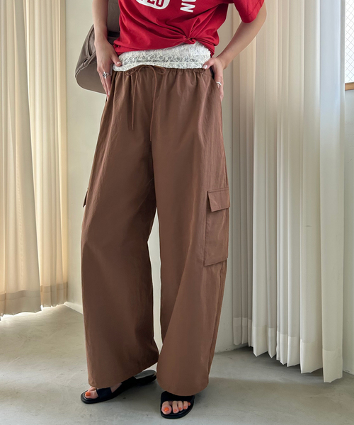 SLOBE IENA(スローブイエナ)の「《追加》CNドレープポプリンカーゴパンツ(カーゴパンツ・レディース・カーキ/ブラウン・36/38)」の6枚目の写真