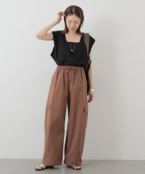 SLOBE IENA(スローブイエナ)の「《追加》CNドレープポプリンカーゴパンツ(カーゴパンツ・レディース・カーキ/ブラウン・36/38)」の10枚目の写真