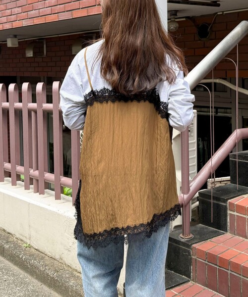 fredy emue(フレディエミュ)の「レースキャミコンビロンTシャツ(Tシャツ/カットソー・レディース・キャメル/ネイビー・38)」の10枚目の写真