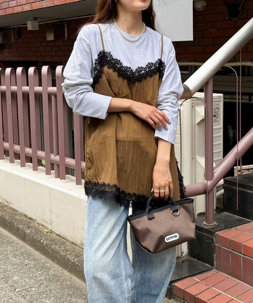 fredy emue(フレディエミュ)の「レースキャミコンビロンTシャツ(Tシャツ/カットソー・レディース・キャメル/ネイビー・38)」の13枚目の写真