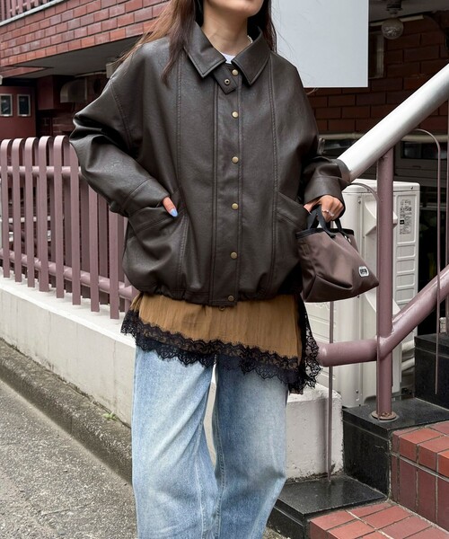 fredy emue(フレディエミュ)の「レースキャミコンビロンTシャツ(Tシャツ/カットソー・レディース・キャメル/ネイビー・38)」の16枚目の写真