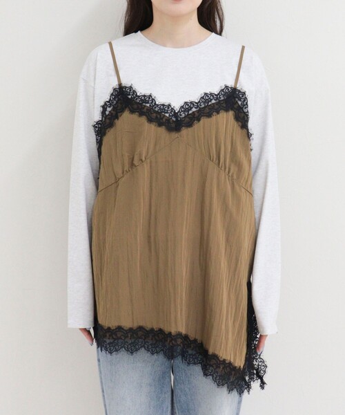 fredy emue(フレディエミュ)の「レースキャミコンビロンTシャツ(Tシャツ/カットソー・レディース・キャメル/ネイビー・38)」の19枚目の写真