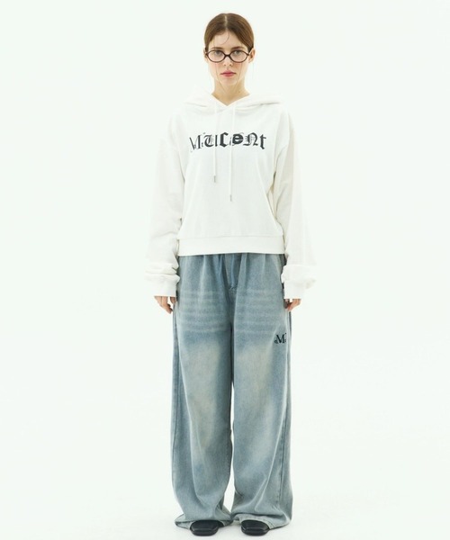 MUCENT(ムセント)の「MUCENT/FLUIDボタンデニムパンツ(デニムパンツ・レディース・ブラック/ライトブルー・SMALL)」の5枚目の写真