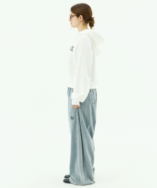 MUCENT(ムセント)の「MUCENT/FLUIDボタンデニムパンツ(デニムパンツ・レディース・ブラック/ライトブルー・SMALL)」の7枚目の写真
