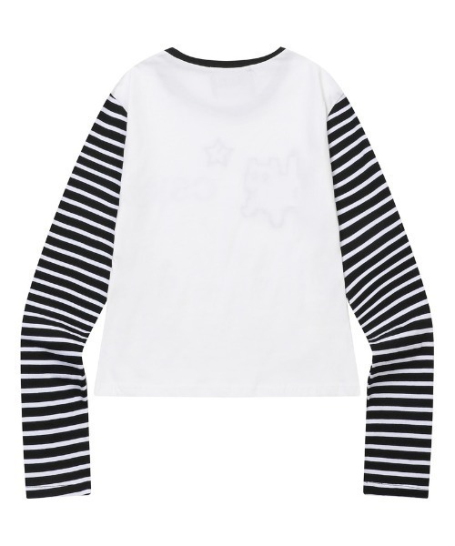 CATSAVETHEWORLD(キャットセーブザワールド)の「◇CATSAVETHEWORLD◇ブランド直輸入正規品/Mine キャットストライプ長袖Tシャツ Mine Cat Stripe Long Sleeve Tee(Tシャツ/カットソー・レディース・グレー/ブラック・FREE)」の12枚目の写真