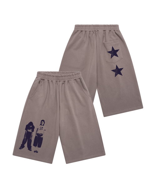 GRAVER（グレーバー）の「[UNISEX]STAR3 バミューダパンツ_COCOA（スウェットパンツ・レディース・ダークブラウン・ONE SIZE）」の2枚目の写真
