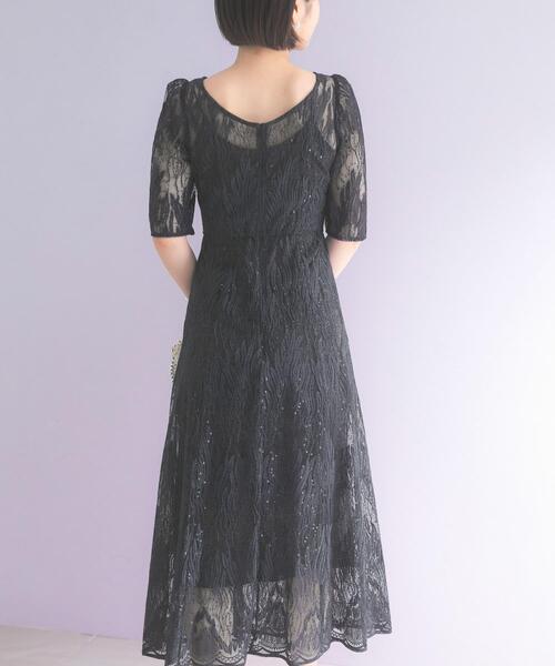 URBAN RESEARCH ROSSO WOMEN(アーバンリサーチ ロッソ)の「kaene スパンコールアネモネドレス(ワンピース・レディース・ライトグレー・36)」の5枚目の写真