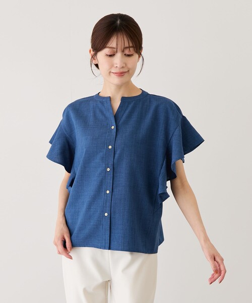 Jayro(ジャイロ)の「フリルバンドカラースキッパーシャツ(シャツ/ブラウス・レディース・ブラック系その他/グレー/ホワイト系その他2/ネイビー/ブルー系その他4・M)」の13枚目の写真