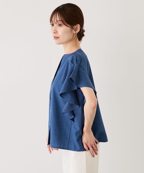 Jayro(ジャイロ)の「フリルバンドカラースキッパーシャツ(シャツ/ブラウス・レディース・ブラック系その他/グレー/ホワイト系その他2/ネイビー/ブルー系その他4・M)」の14枚目の写真