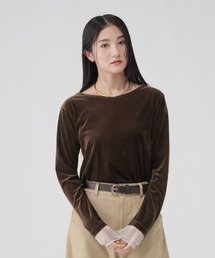 GLOBAL WORK | 袖シアーベロア長袖T/1052816(Tシャツ/カットソー)