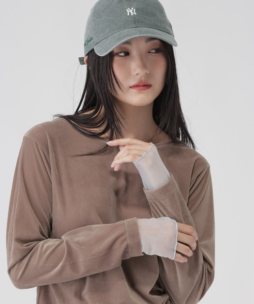 GLOBAL WORK(グローバルワーク)の「袖シアーベロア長袖T/1052816(Tシャツ/カットソー・レディース・ブラック/ダークブラウン/チャコールグレー・MEDIUM/LARGE)」の15枚目の写真
