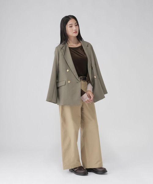 GLOBAL WORK(グローバルワーク)の「袖シアーベロア長袖T/1052816(Tシャツ/カットソー・レディース・ブラック/ダークブラウン/チャコールグレー・MEDIUM/LARGE)」の12枚目の写真