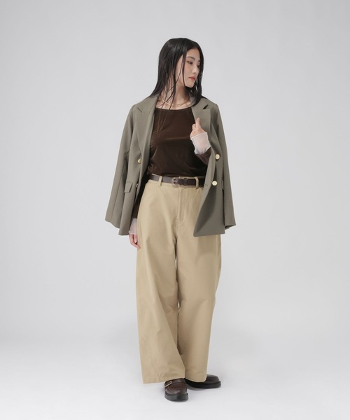 GLOBAL WORK(グローバルワーク)の「袖シアーベロア長袖T/1052816(Tシャツ/カットソー・レディース・ブラック/ダークブラウン/チャコールグレー・MEDIUM/LARGE)」の11枚目の写真