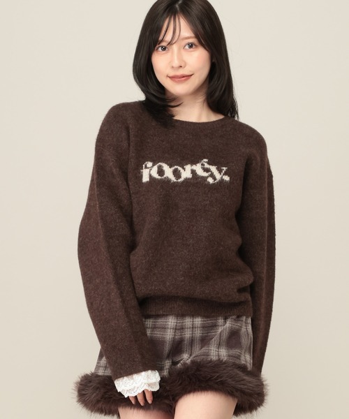 Heather(ヘザー)の「レーストリムジャガードロゴニット 1077810(ニット/セーター・レディース・ブラウン/グレー/ピンク/バーガンディー・FREE)」の3枚目の写真