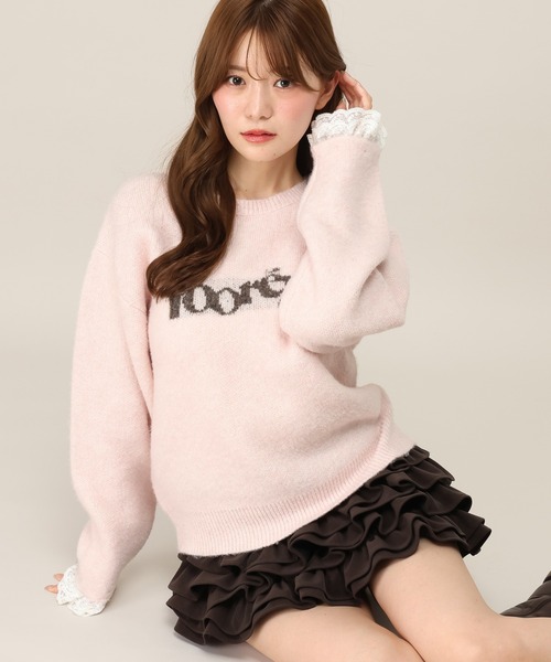 Heather(ヘザー)の「レーストリムジャガードロゴニット 1077810(ニット/セーター・レディース・ブラウン/グレー/ピンク/バーガンディー・FREE)」の4枚目の写真